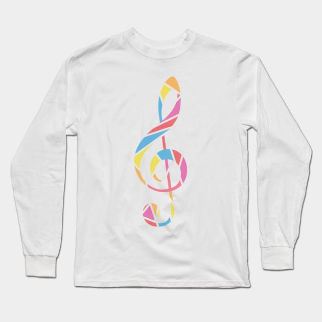 Treble Clef Long Sleeve T-Shirt by kirstiedesign